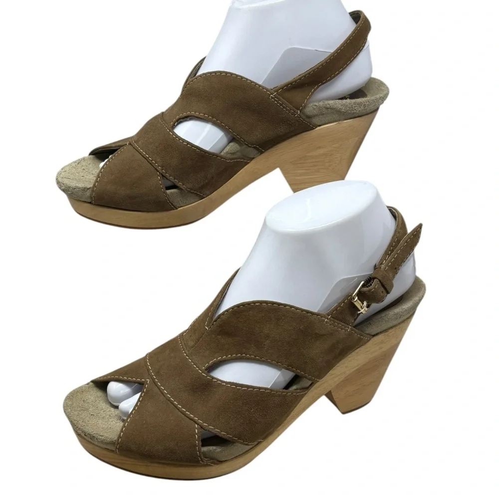 Earthies‎ Monaco Rustic Brown suede  Slingback Sandals